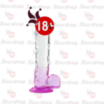 Silikon Şeffaf Renkli Realistik Dildo 20 cm