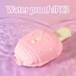 dondurma tasarımlı su geçirmez emişli vibratör, eğlenceli tasarımlı şarjlı masaj cihazı