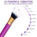 makyaj fırçası şeklinde vibratör mor, gizli tasarımlı şarjlı titreşimli masaj cihazı