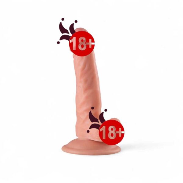 Realistik vantuzlu 19 cm dildo penis, güçlü tabanlı yetişkin ürünü