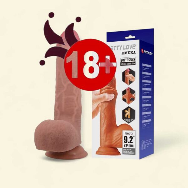 Emeka sliding skin vakumlu 23 cm realistik dildo ürünü