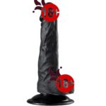 19,5 cm uzunlukta vantuz tabanlı siyah realistik dildo ürünü
