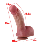 25 cm gerçekçi vantuzlu büyük boy silikon dildo