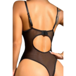 Dantel babydoll korse takımı jartiyerli siyah fantazi iç giyim