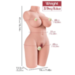 Gerçekçi silikon kadın torso mastürbatör 41 cm yetişkin ürünü