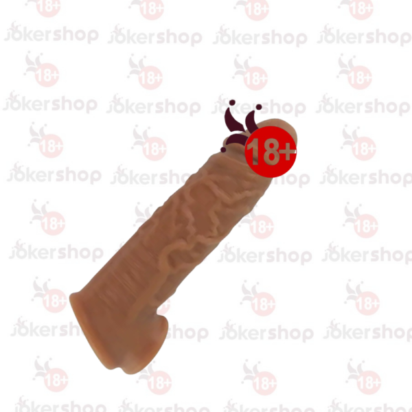 16 cm gerçekçi silikon penis kılıfı, 3 cm uzatma sağlayan damarlı model.