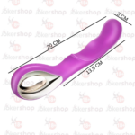 20 cm mor şarjlı G-Spot vibratör, USB şarjlı, suya dayanıklı, yumuşak silikon yüzeyli güçlü titreşimli kişisel masaj cihazı.
