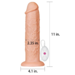 28 cm 10 Titreşim Modlu Realistik Silikon Dildo Kumandalı Vakum Tabanlı
