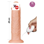 28 cm 10 Titreşim Modlu Realistik Silikon Dildo Kumandalı Vakum Tabanlı
