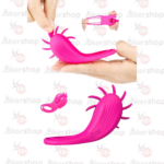 Pembe silikon testis ve penis halkalı klitoris uyarıcı dil vibratörü.