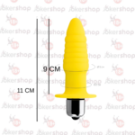 11 cm titreşimli sarı silikon Lancy anal plug pilli model