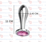 11 cm paslanmaz çelik mücevher detaylı anal plug