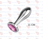 11 cm paslanmaz çelik mücevher detaylı anal plug