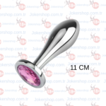 11 cm paslanmaz çelik mücevher detaylı anal plug
