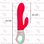19 cm klitoral uyarıcılı kırmızı silikon vibratör