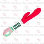 19 cm klitoral uyarıcılı kırmızı silikon vibratör