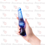 Çift taraflı 17 cm cam yapay penis dildo