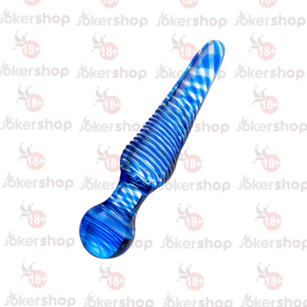 Çift taraflı 17 cm cam yapay penis dildo