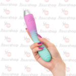Kavisli başlıklı nane pembesi vibratör 20.5 cm