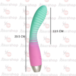 Kavisli başlıklı nane pembesi vibratör 20.5 cm