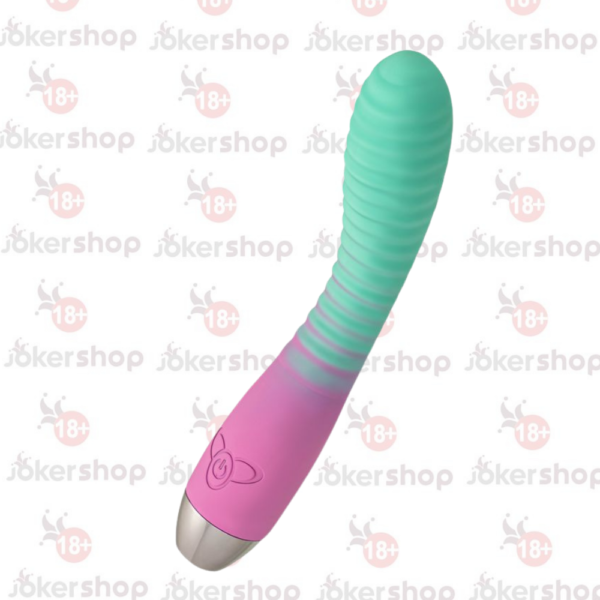 Kavisli başlıklı nane pembesi vibratör 20.5 cm