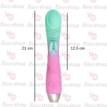 Klitoral uyarıcılı G noktası vibratörü nane pembesi 21 cm