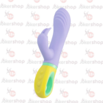 Klitoral uyarıcılı G noktası vibratörü silikon mor 18.5 cm