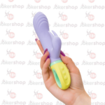 Klitoral uyarıcılı G noktası vibratörü silikon mor 18.5 cm