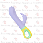 Klitoral uyarıcılı G noktası vibratörü silikon mor 18.5 cm