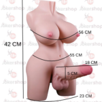 Vajina anal göğüs ve esnek dildo özellikli titreşimli mastürbatör 5,5 kg